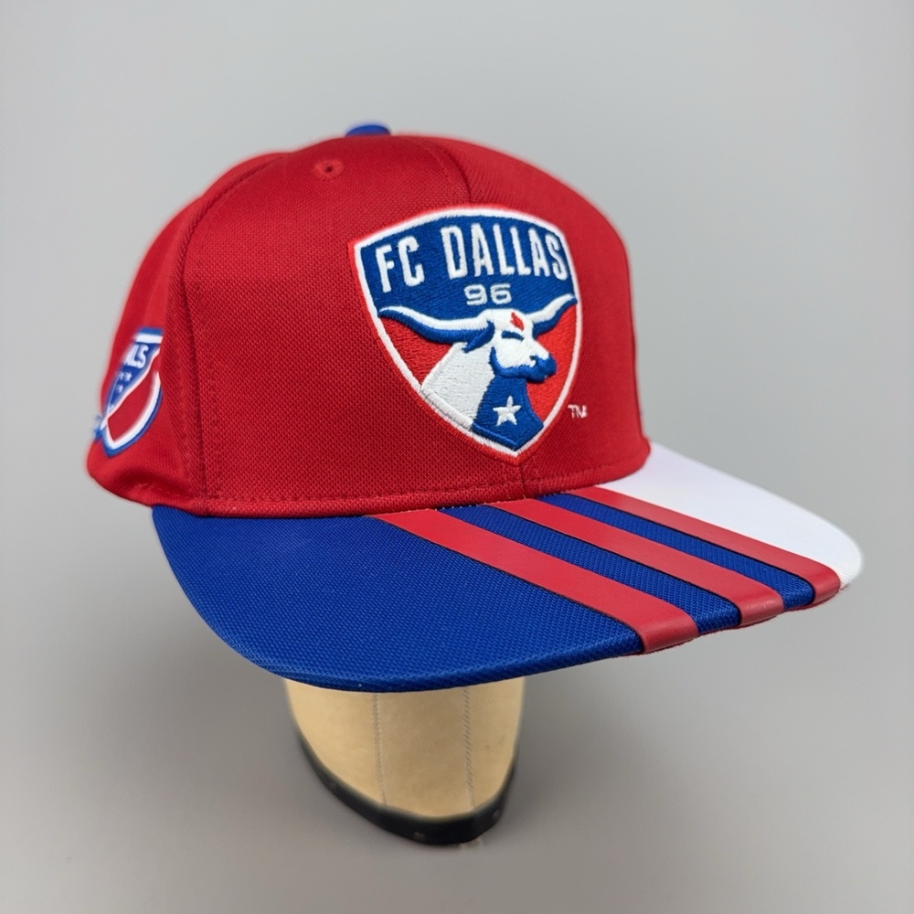 FC Dallas Hat Cap Snap Back Mens One Size Red Blue MLS Soccer Adidas Flat Bill